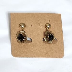 Vintage Floral Clip-On Earrings